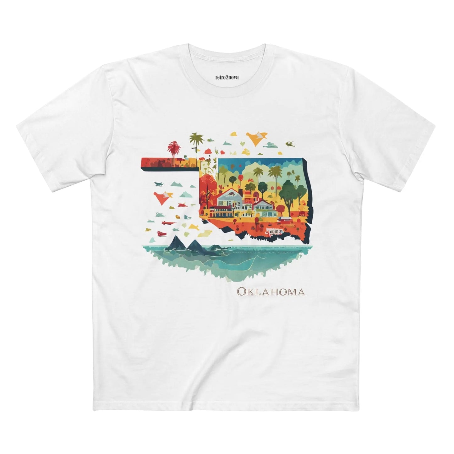 Oklahoma State Shirt Unisex Premium Cotton Tee With Original Art Design By Retro2Nova