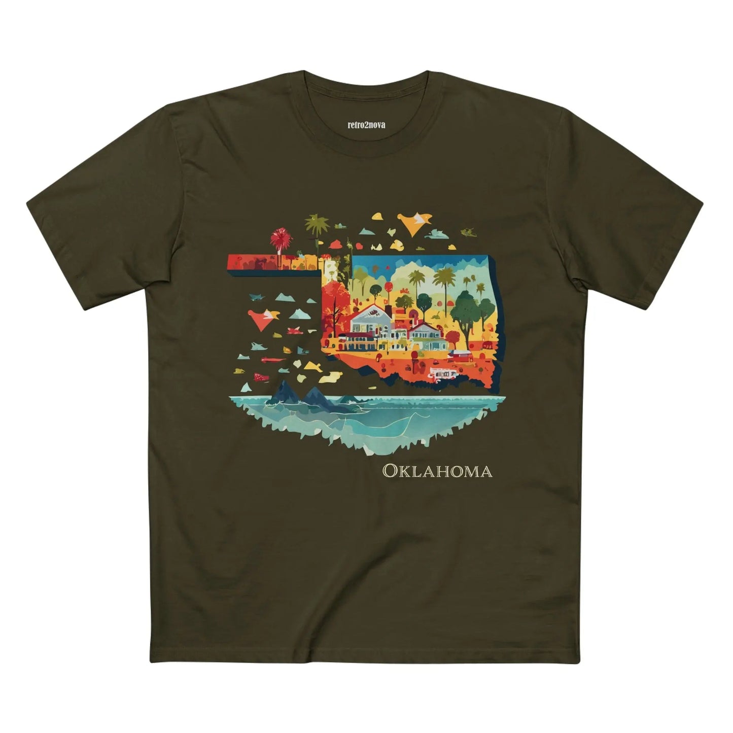 Oklahoma State Shirt Unisex Premium Cotton Tee With Original Art Design By Retro2Nova