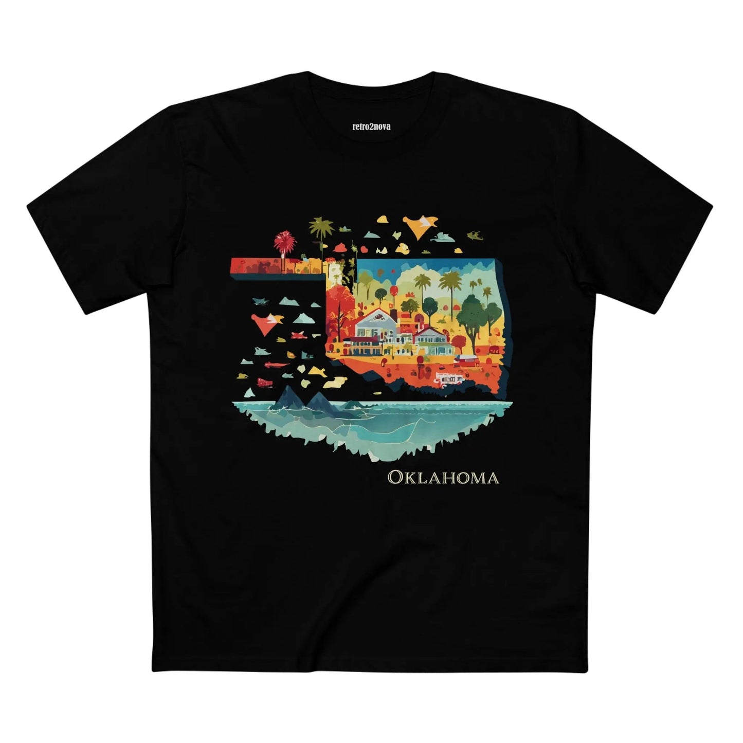 Oklahoma State Shirt Unisex Premium Cotton Tee With Original Art Design By Retro2Nova
