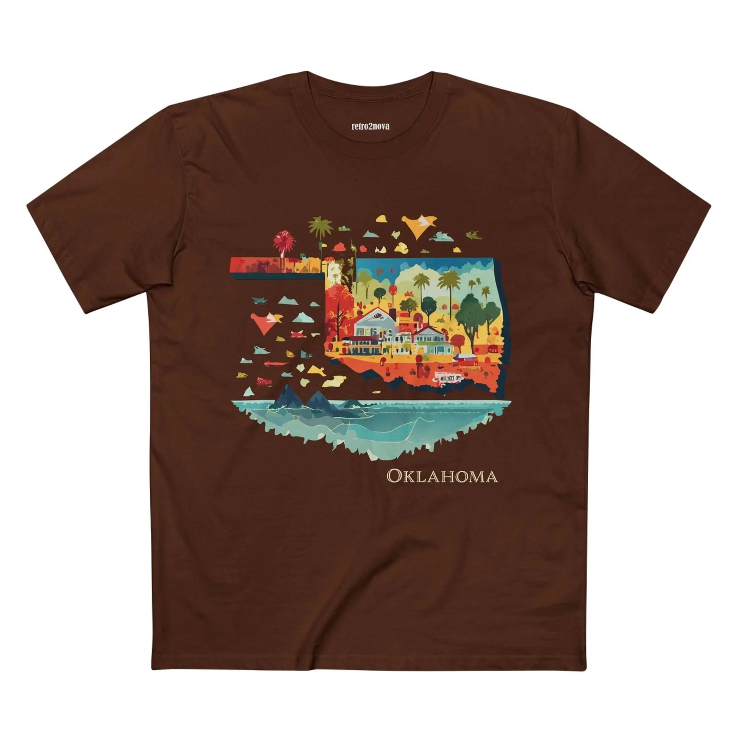 Oklahoma State Shirt Unisex Premium Cotton Tee With Original Art Design By Retro2Nova