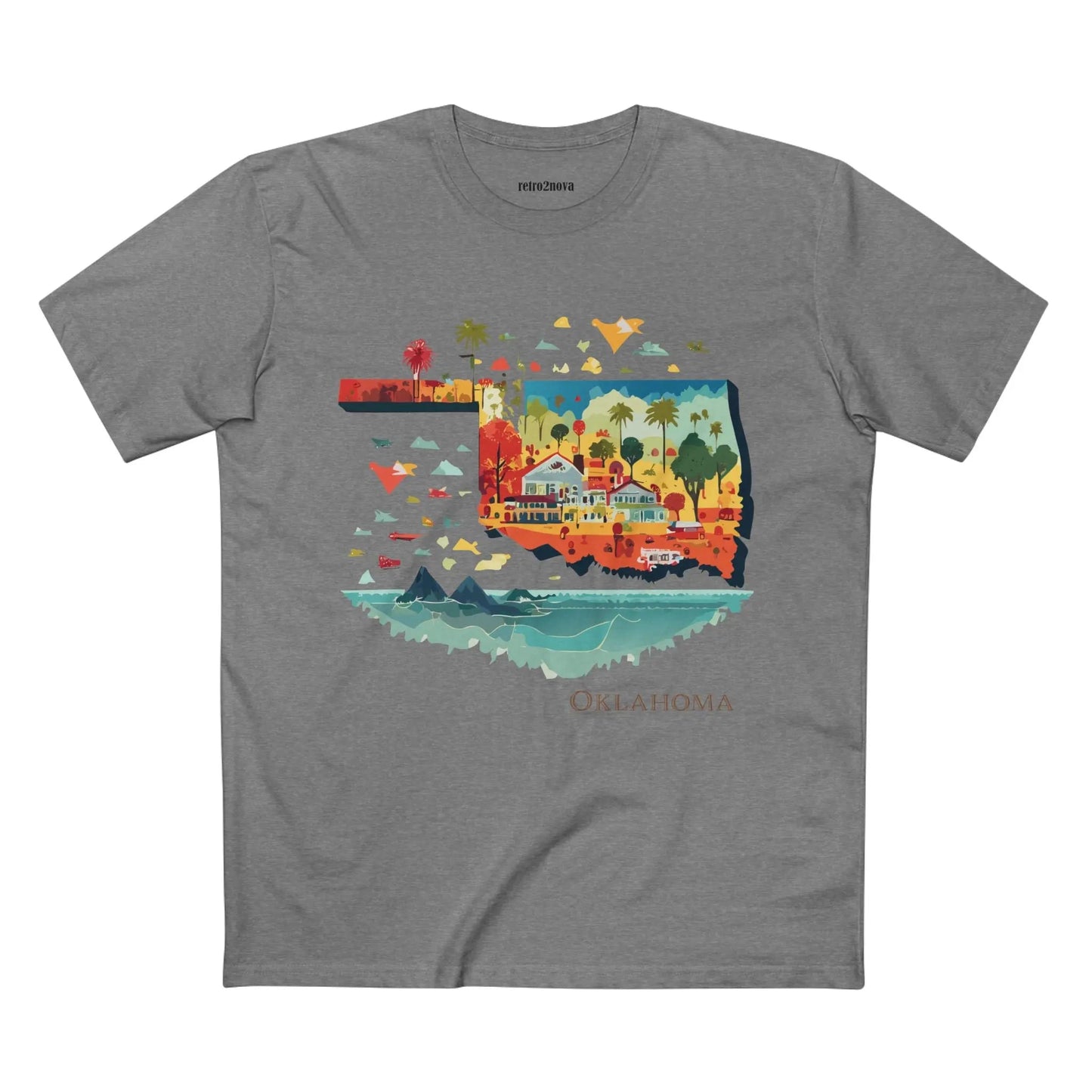 Oklahoma State Shirt Unisex Premium Cotton Tee With Original Art Design By Retro2Nova