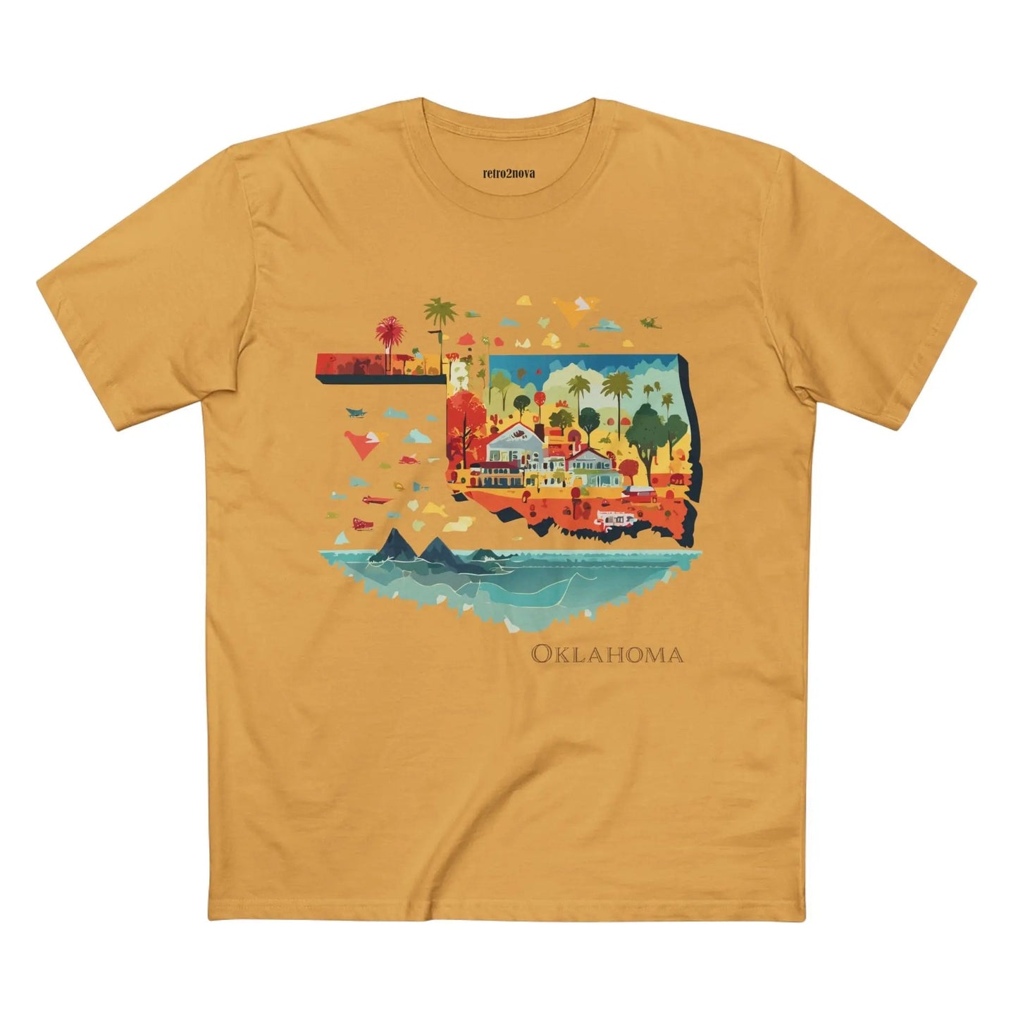 Oklahoma State Shirt Unisex Premium Cotton Tee With Original Art Design By Retro2Nova
