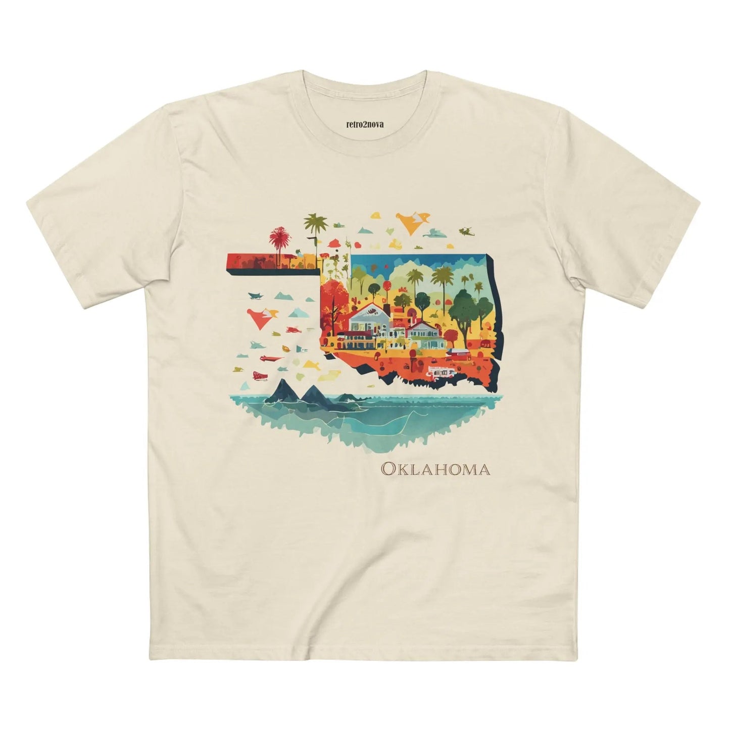 Oklahoma State Shirt Unisex Premium Cotton Tee With Original Art Design By Retro2Nova