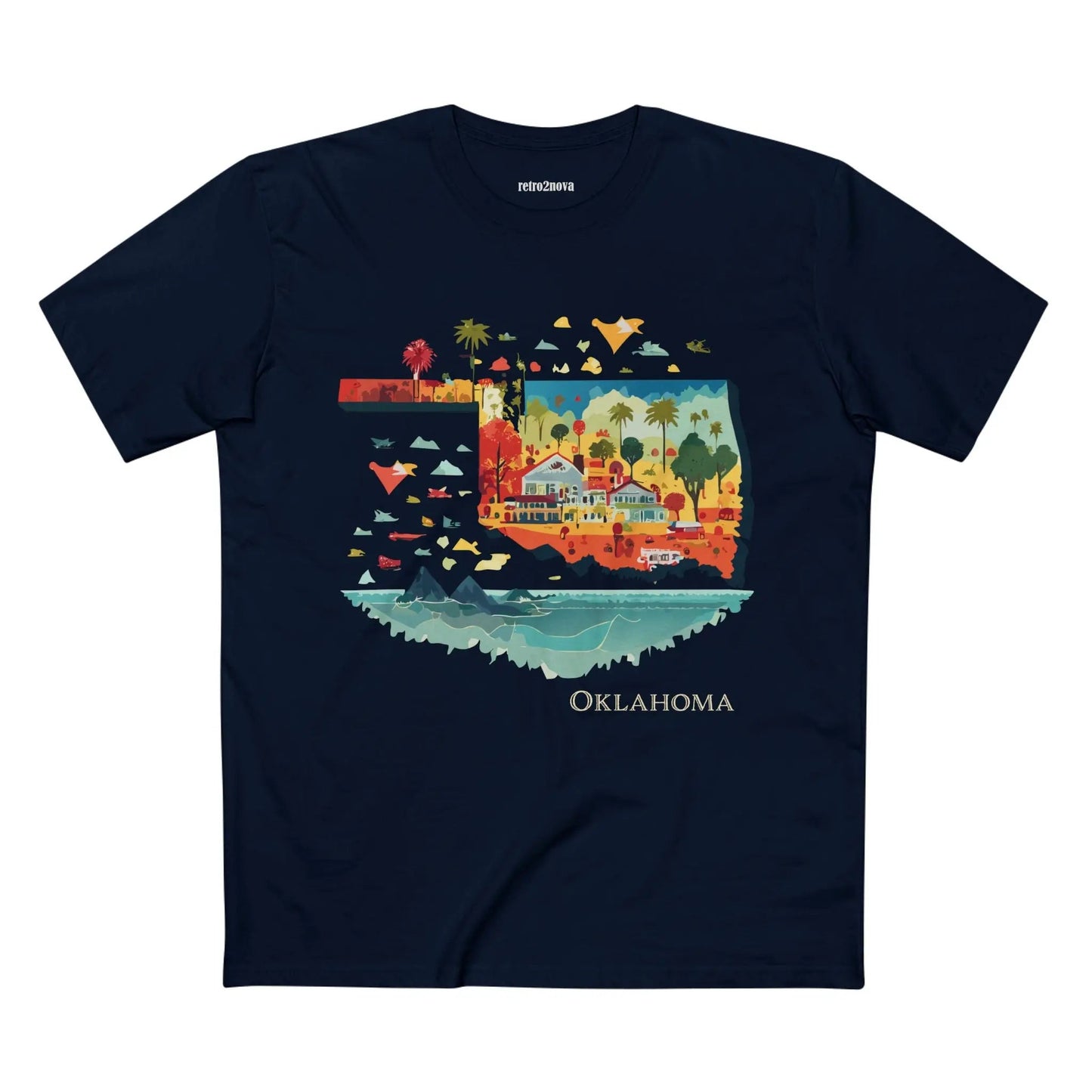 Oklahoma State Shirt Unisex Premium Cotton Tee With Original Art Design By Retro2Nova