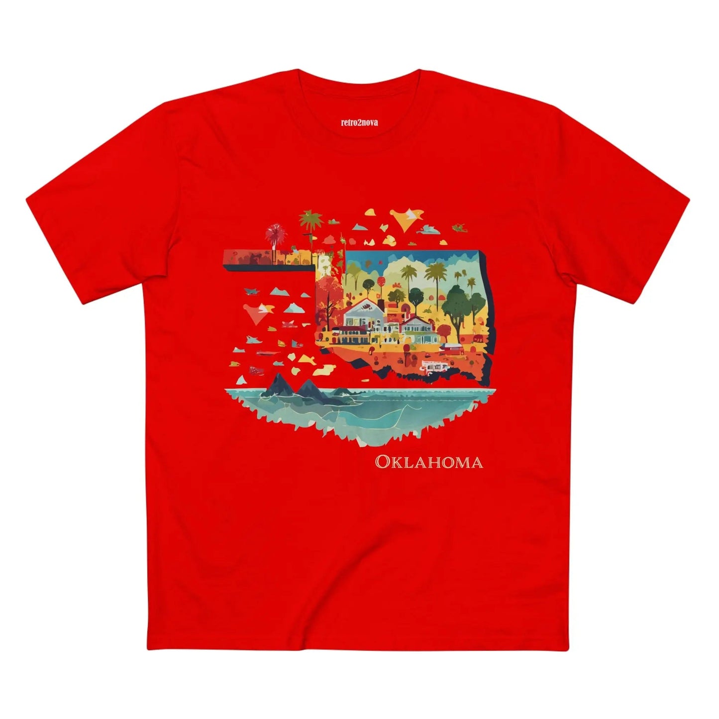 Oklahoma State Shirt Unisex Premium Cotton Tee With Original Art Design By Retro2Nova