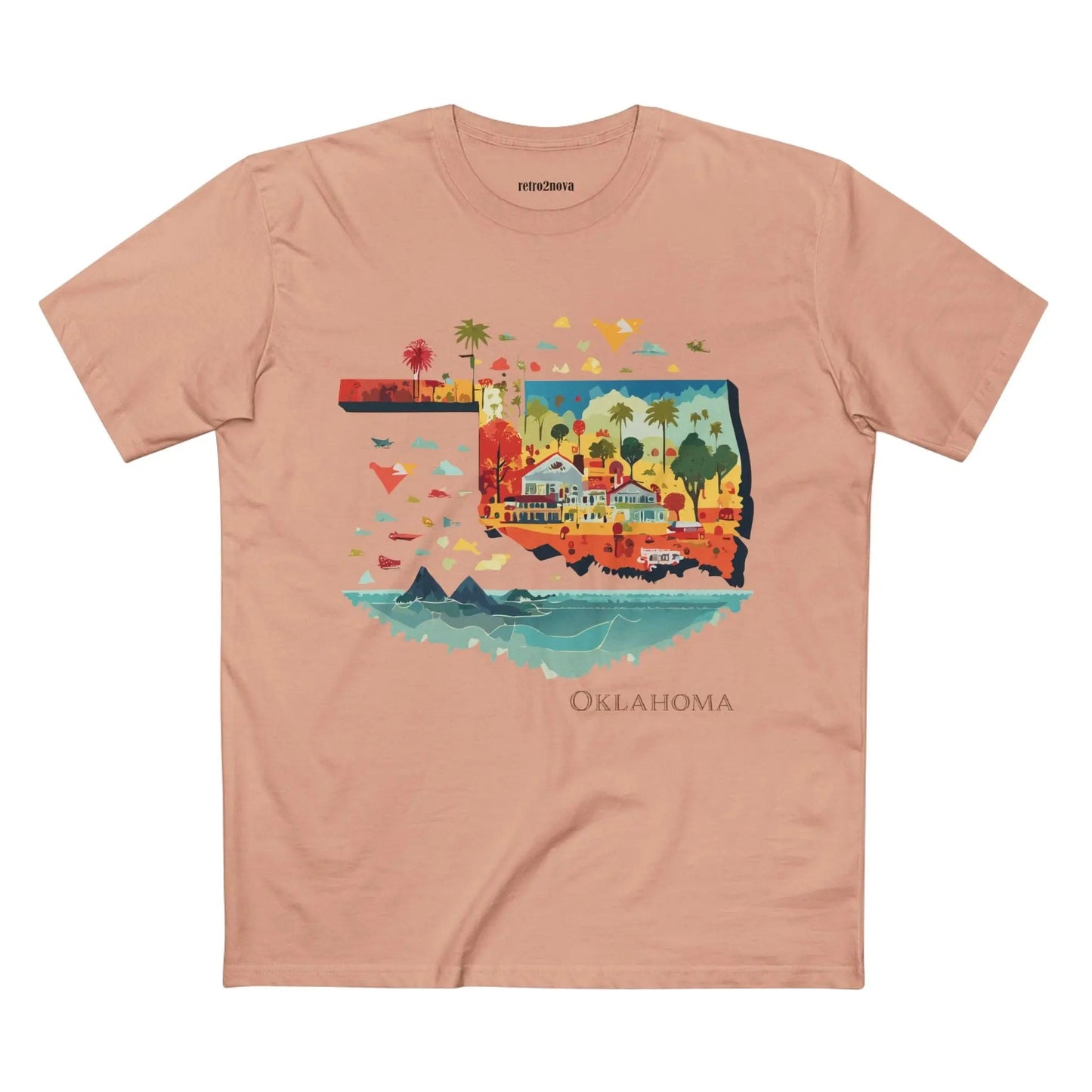 Oklahoma State Shirt Unisex Premium Cotton Tee With Original Art Design By Retro2Nova