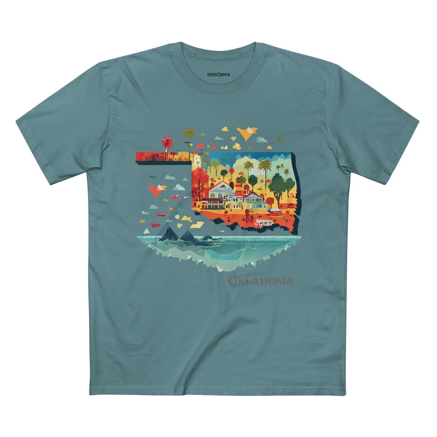Oklahoma State Shirt Unisex Premium Cotton Tee With Original Art Design By Retro2Nova