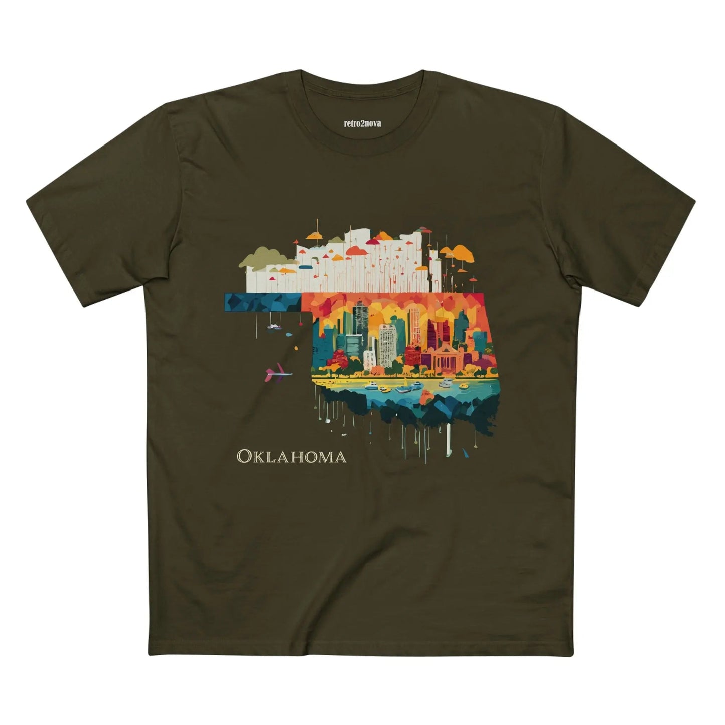 Oklahoma State Shirt Unisex Premium Cotton Tee With Original Art From Retro2Nova Collection