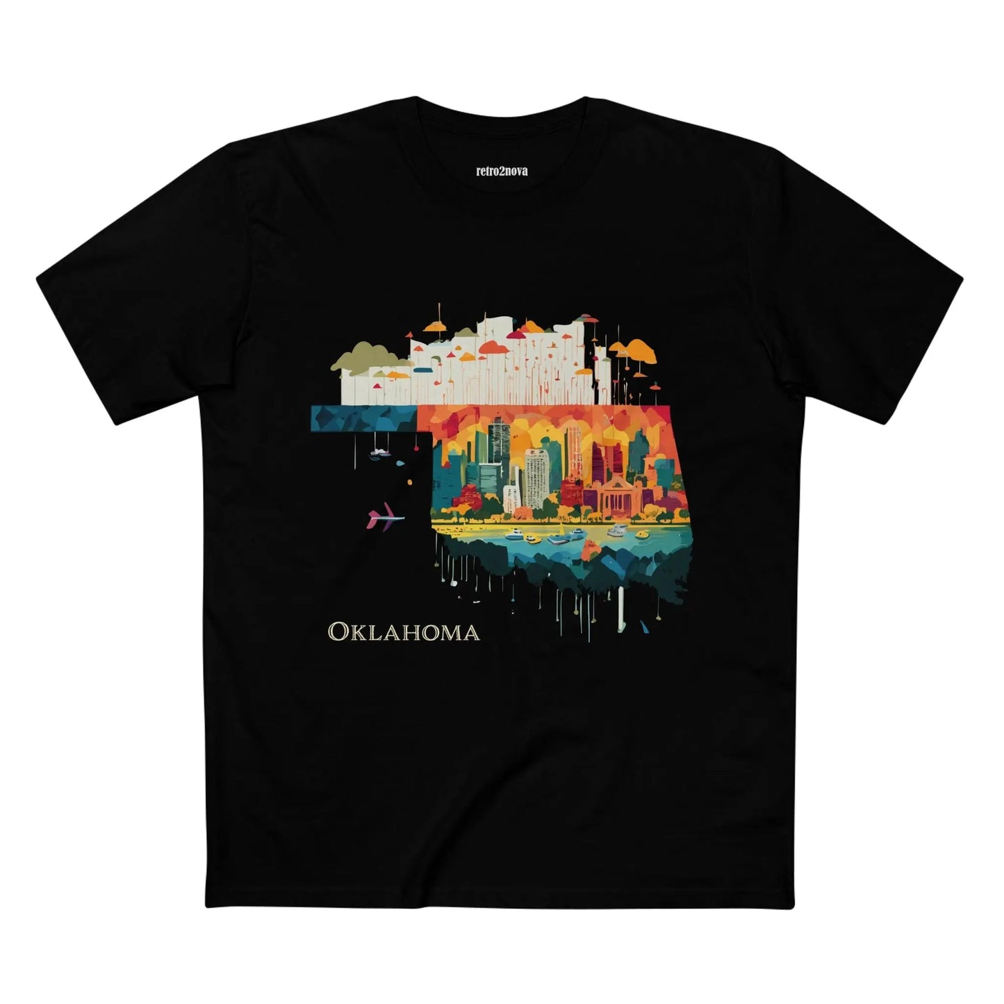 Oklahoma State Shirt Unisex Premium Cotton Tee With Original Art From Retro2Nova Collection