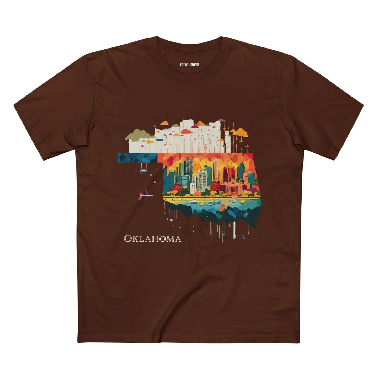 Oklahoma State Shirt Unisex Premium Cotton Tee With Original Art From Retro2Nova Collection
