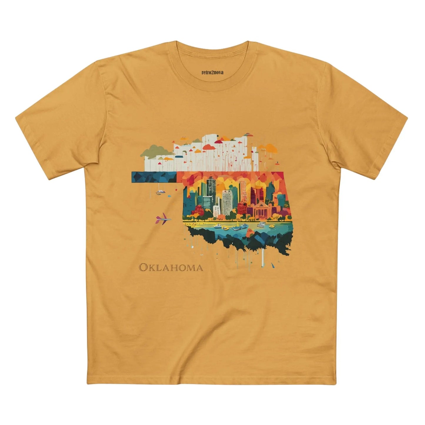 Oklahoma State Shirt Unisex Premium Cotton Tee With Original Art From Retro2Nova Collection