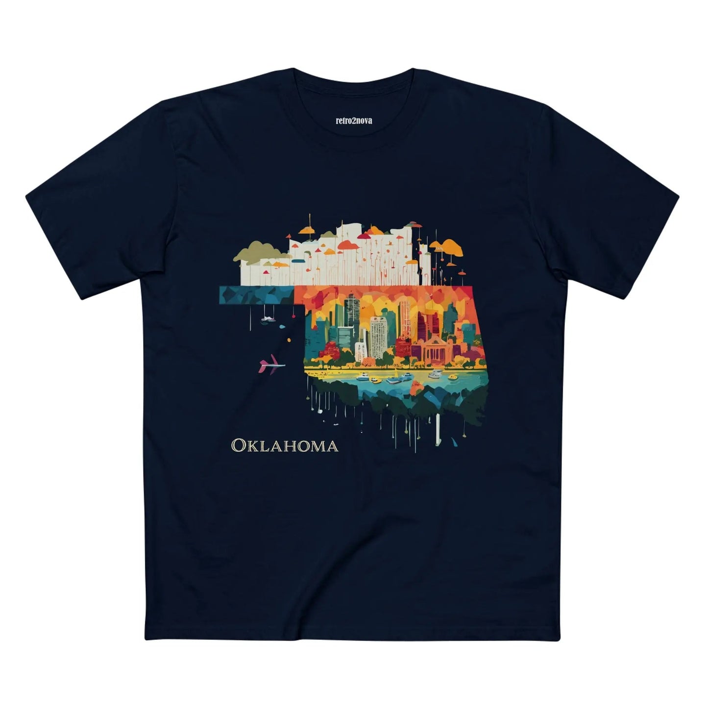 Oklahoma State Shirt Unisex Premium Cotton Tee With Original Art From Retro2Nova Collection