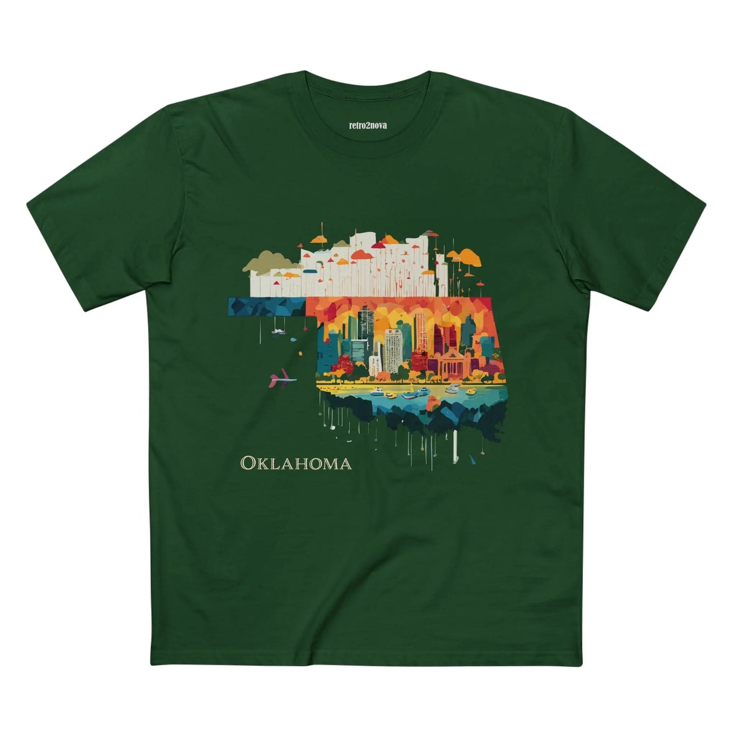 Oklahoma State Shirt Unisex Premium Cotton Tee With Original Art From Retro2Nova Collection