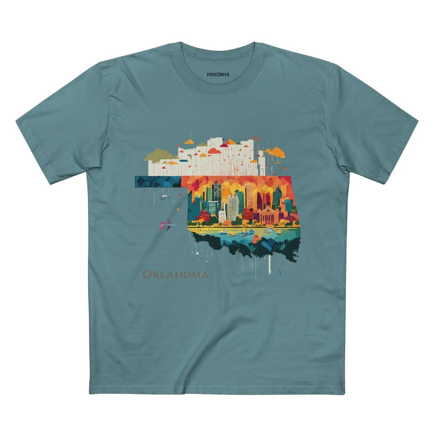 Oklahoma State Shirt Unisex Premium Cotton Tee With Original Art From Retro2Nova Collection