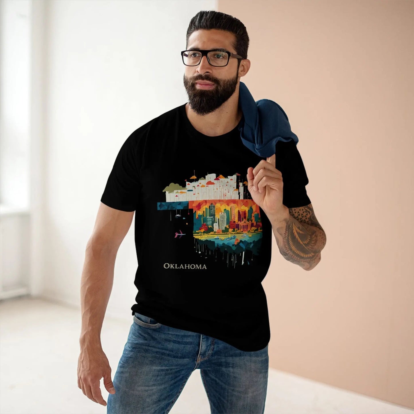 Oklahoma State Shirt Unisex Premium Cotton Tee With Original Art From Retro2Nova Collection