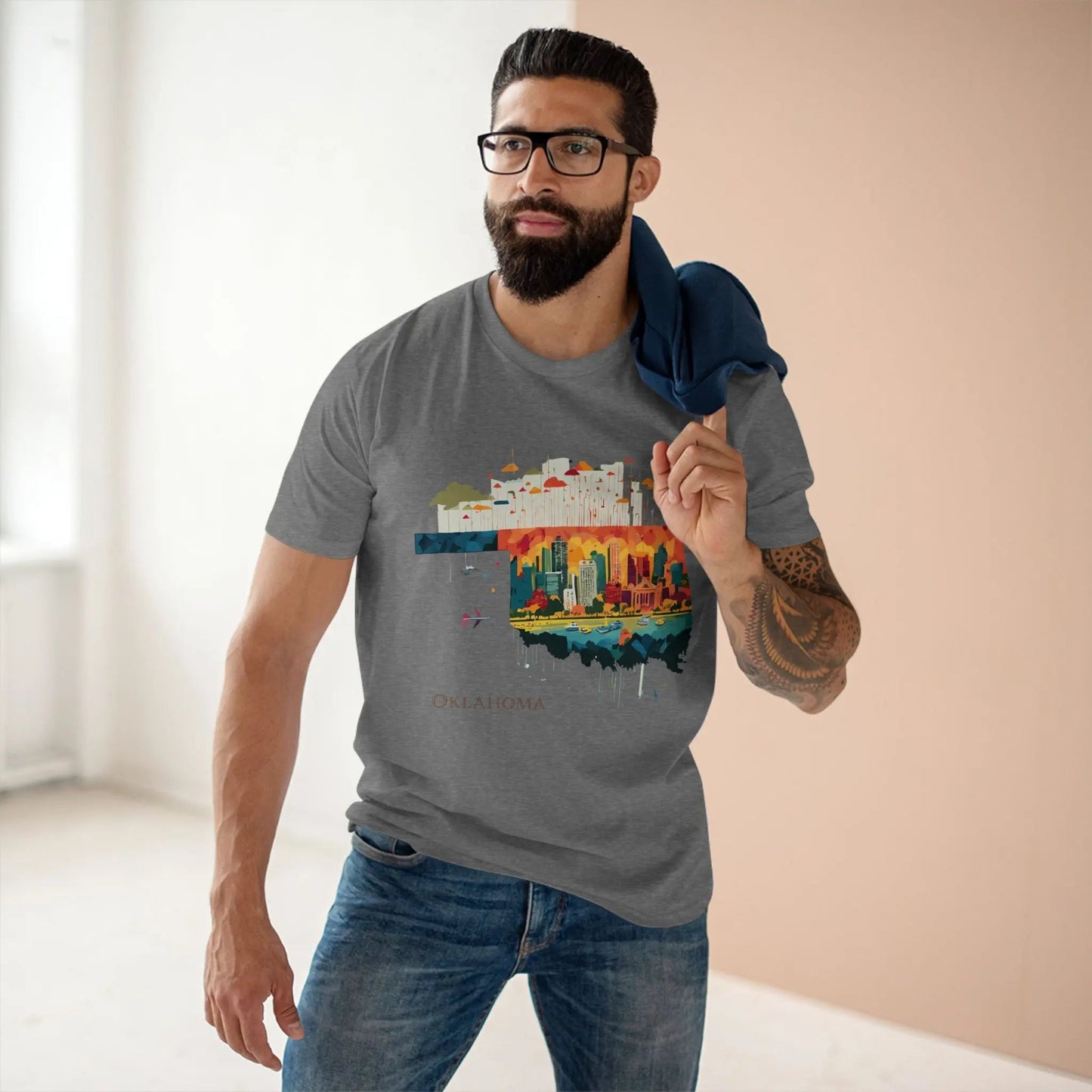 Oklahoma State Shirt Unisex Premium Cotton Tee With Original Art From Retro2Nova Collection