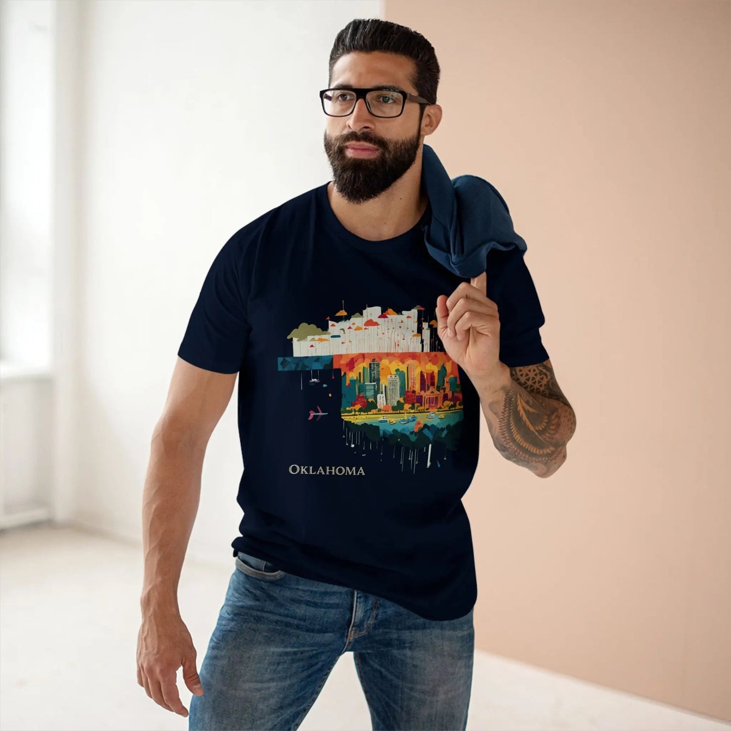 Oklahoma State Shirt Unisex Premium Cotton Tee With Original Art From Retro2Nova Collection