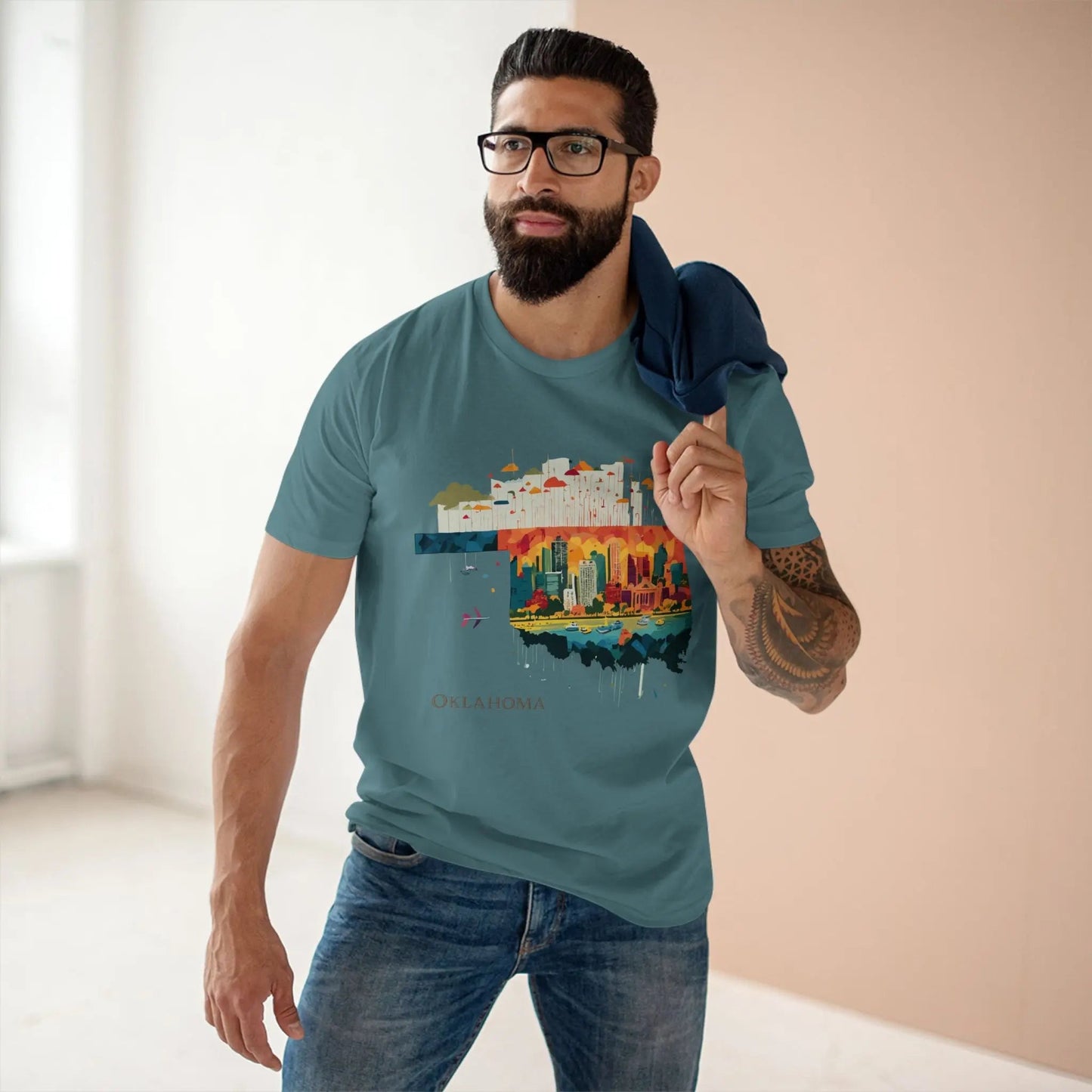 Oklahoma State Shirt Unisex Premium Cotton Tee With Original Art From Retro2Nova Collection