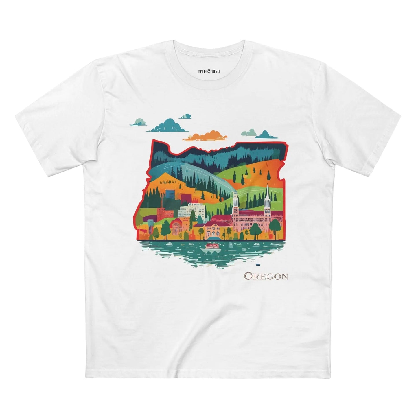 Oregon State Shirt Unisex Premium Cotton Tee With Original Art Design From Retro2Nova