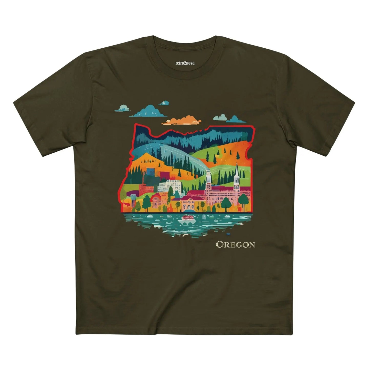 Oregon State Shirt Unisex Premium Cotton Tee With Original Art Design From Retro2Nova