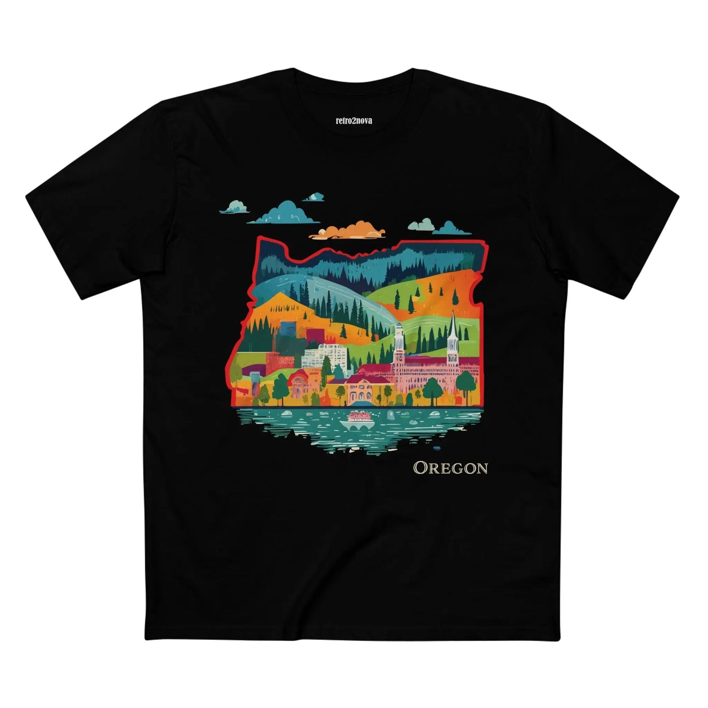 Oregon State Shirt Unisex Premium Cotton Tee With Original Art Design From Retro2Nova