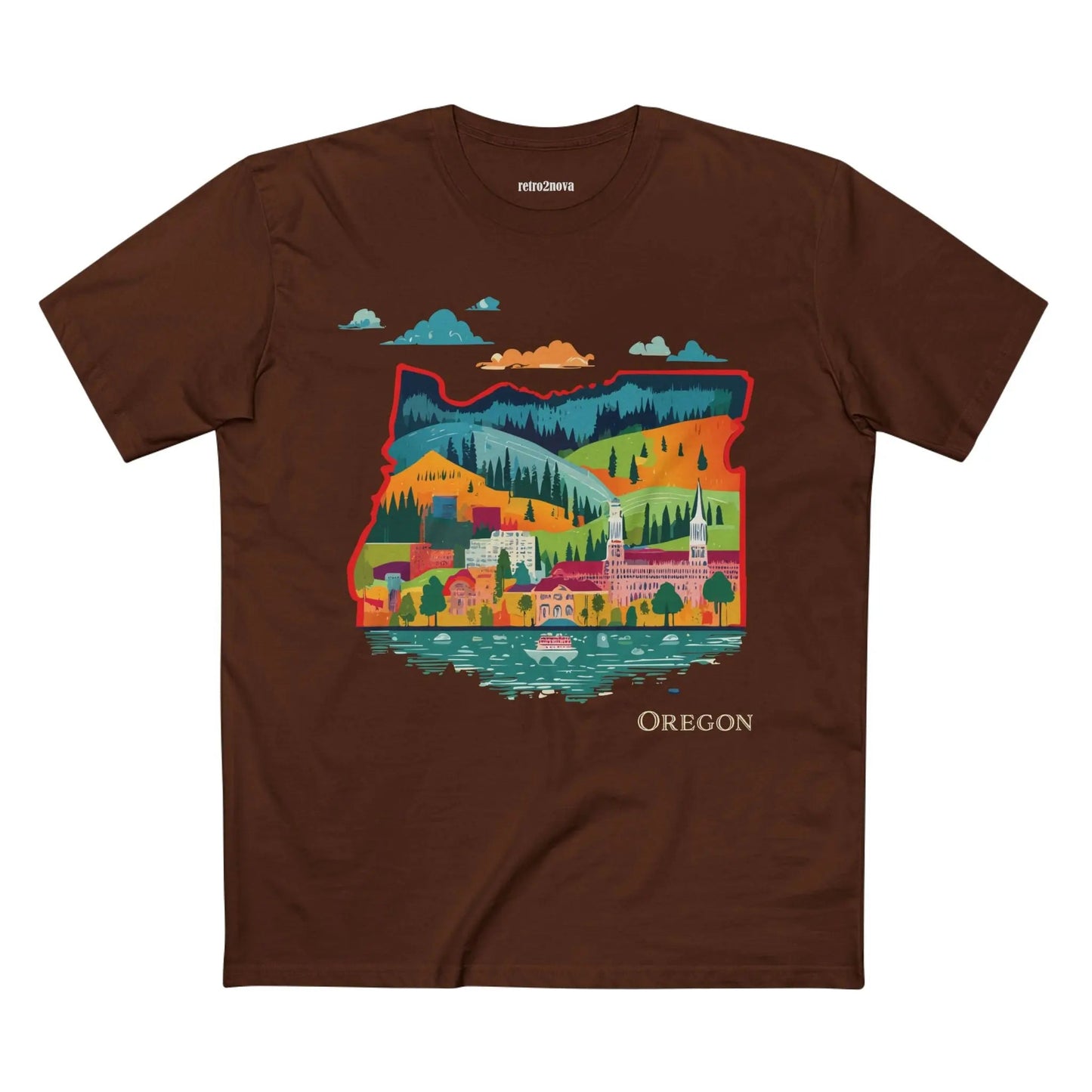 Oregon State Shirt Unisex Premium Cotton Tee With Original Art Design From Retro2Nova