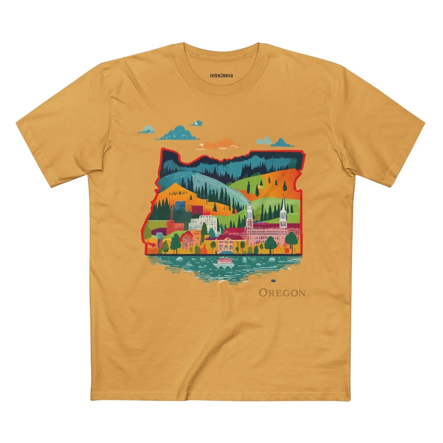 Oregon State Shirt Unisex Premium Cotton Tee With Original Art Design From Retro2Nova