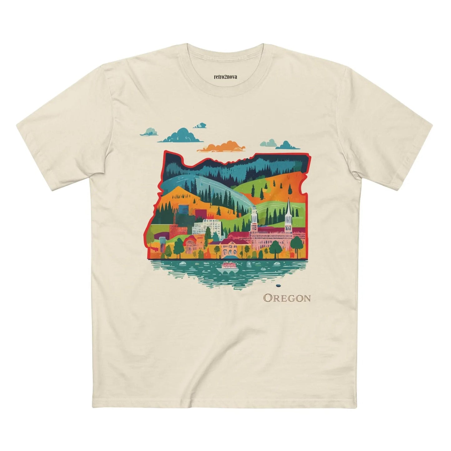 Oregon State Shirt Unisex Premium Cotton Tee With Original Art Design From Retro2Nova