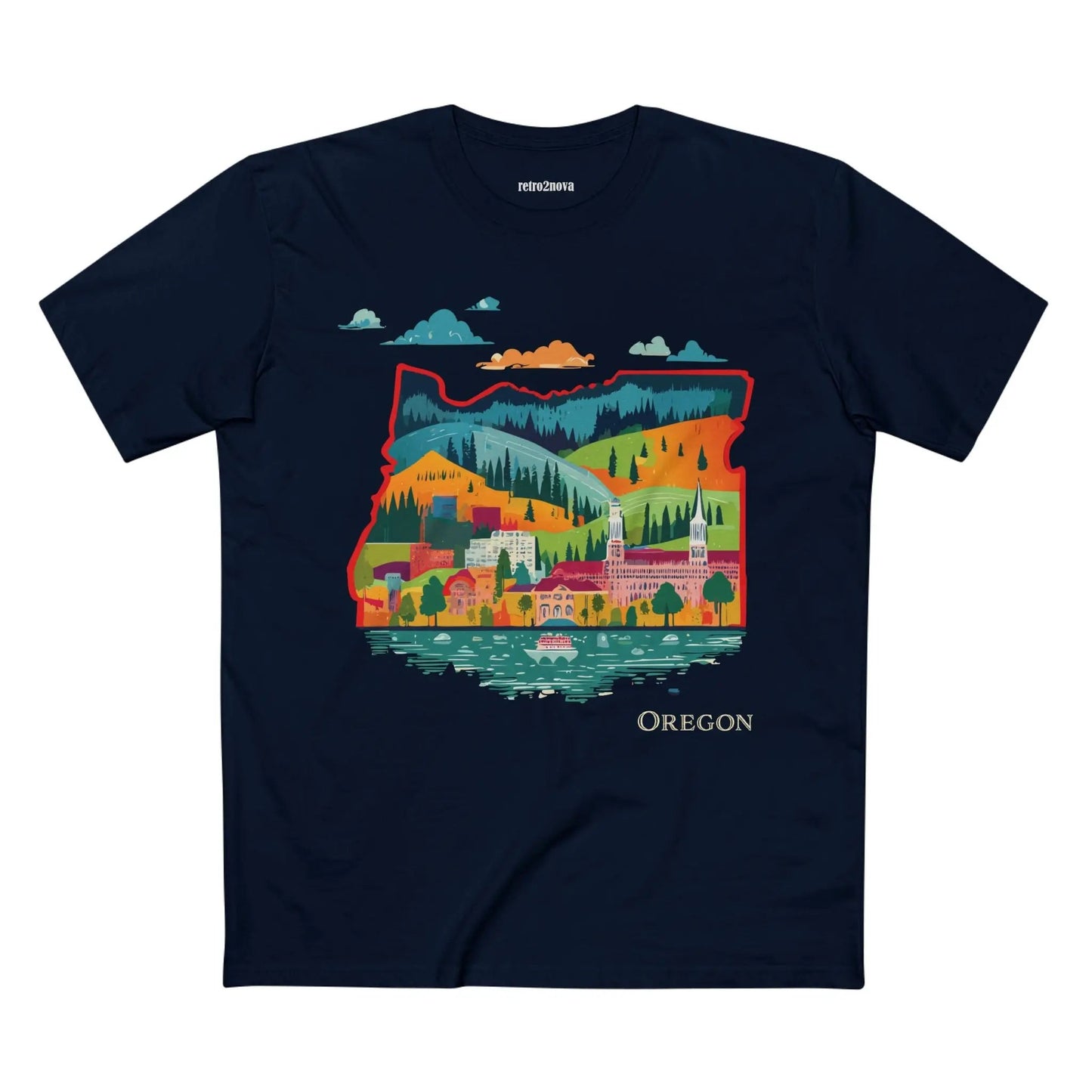 Oregon State Shirt Unisex Premium Cotton Tee With Original Art Design From Retro2Nova