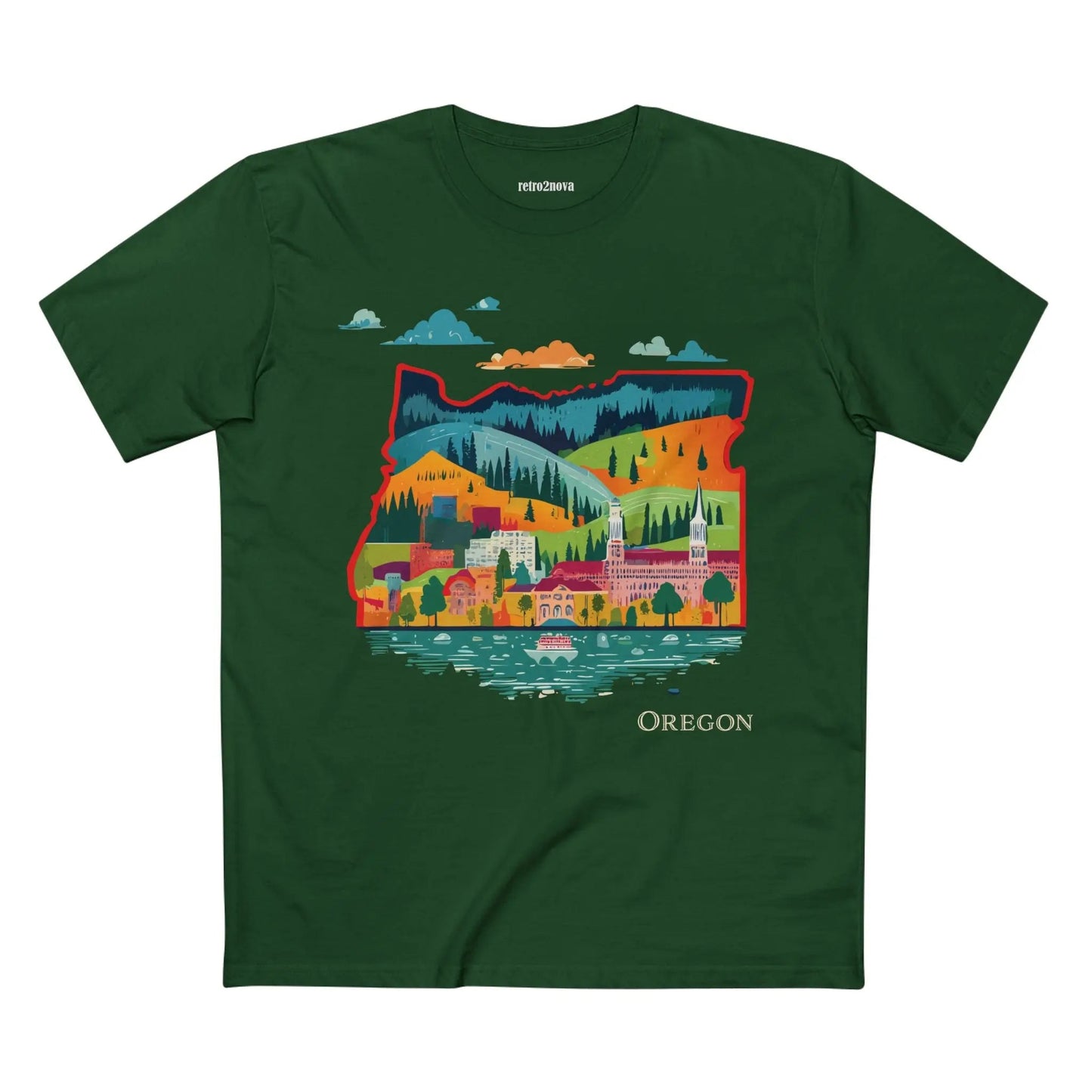 Oregon State Shirt Unisex Premium Cotton Tee With Original Art Design From Retro2Nova