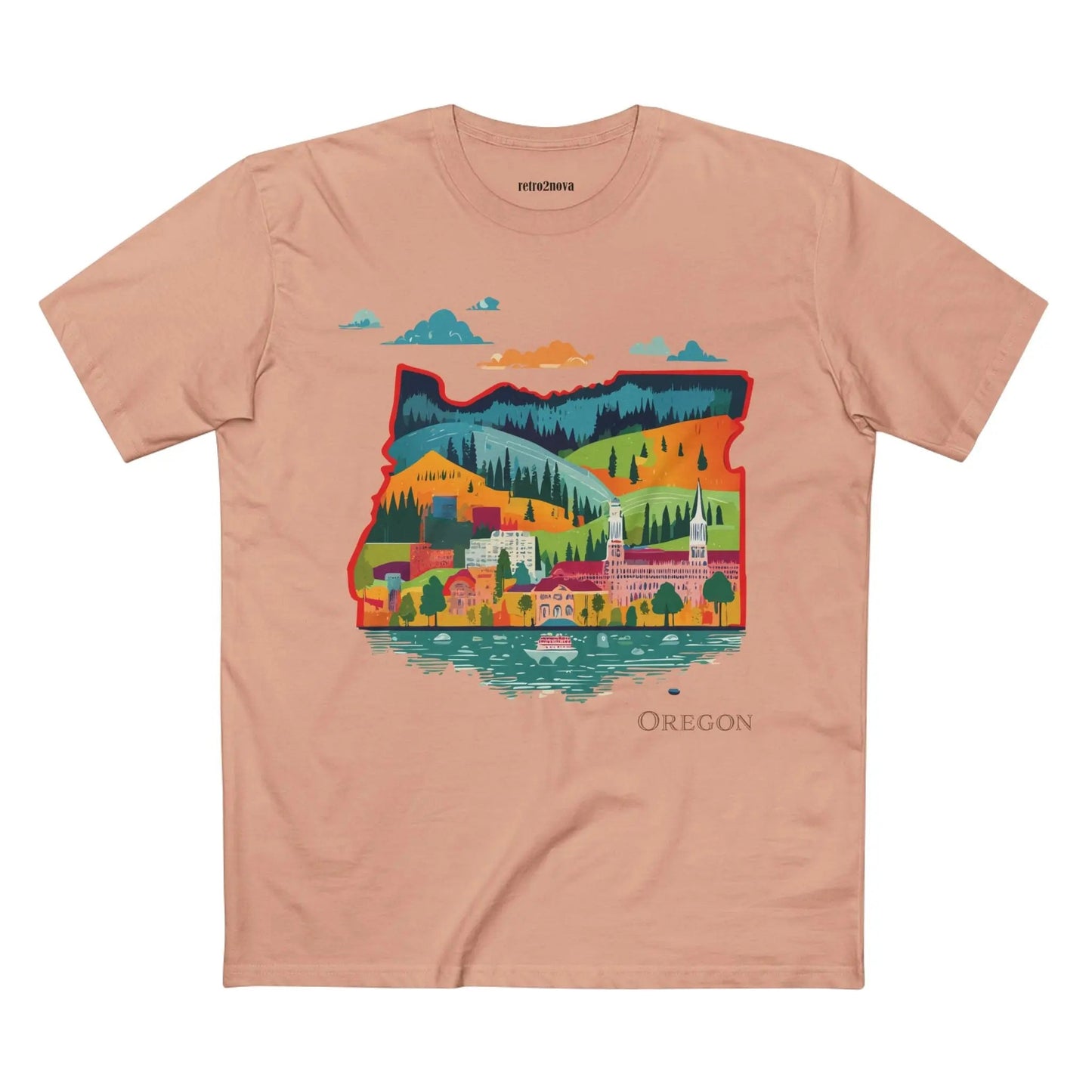Oregon State Shirt Unisex Premium Cotton Tee With Original Art Design From Retro2Nova