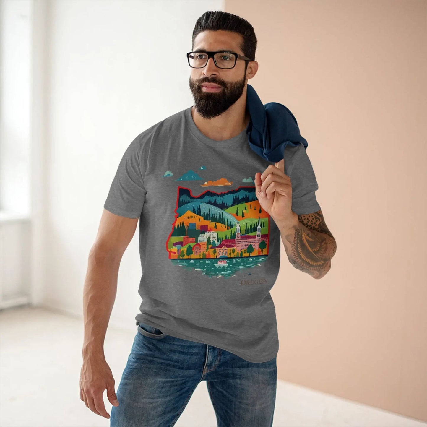 Oregon State Shirt Unisex Premium Cotton Tee With Original Art Design From Retro2Nova