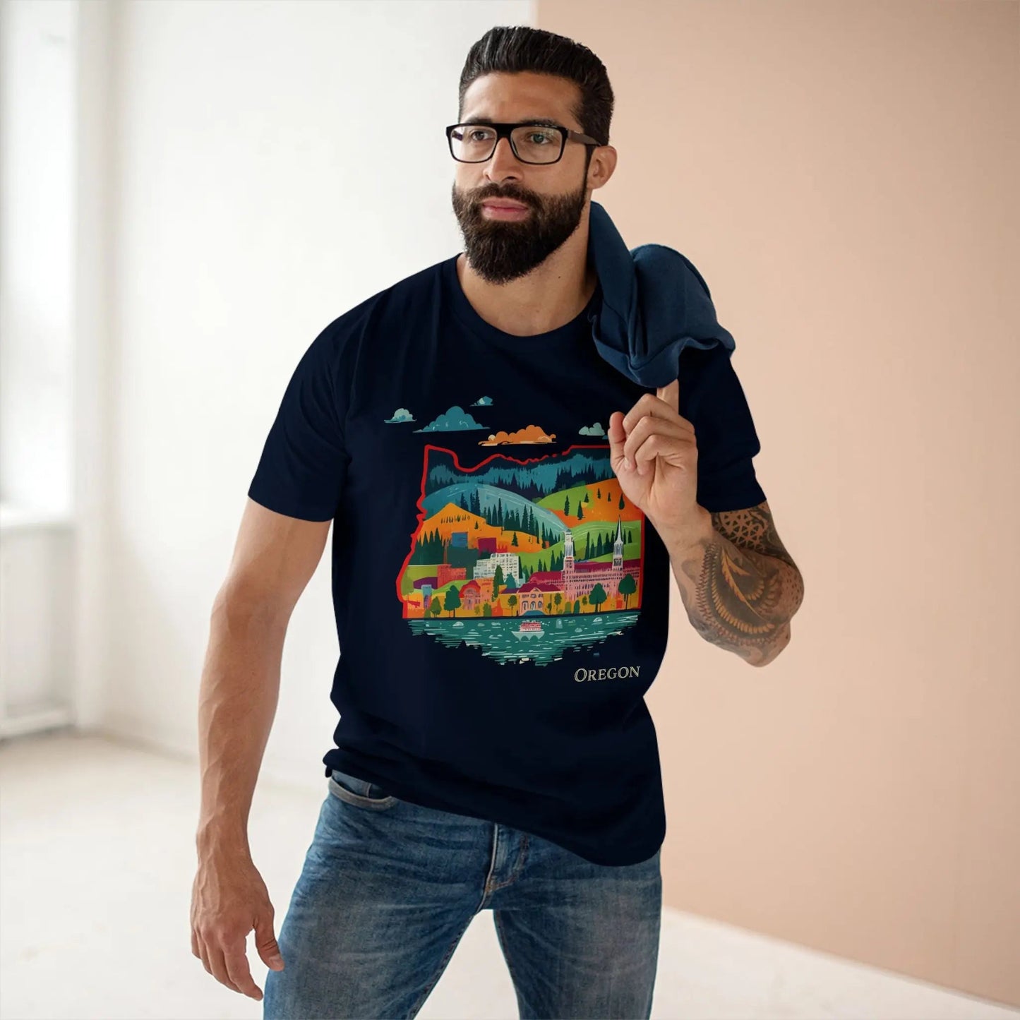 Oregon State Shirt Unisex Premium Cotton Tee With Original Art Design From Retro2Nova
