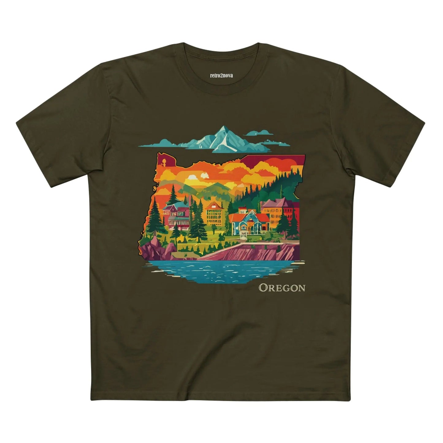Oregon Shirt Unisex Premium Cotton Staple Tee With Original Art Design Retro2Nova