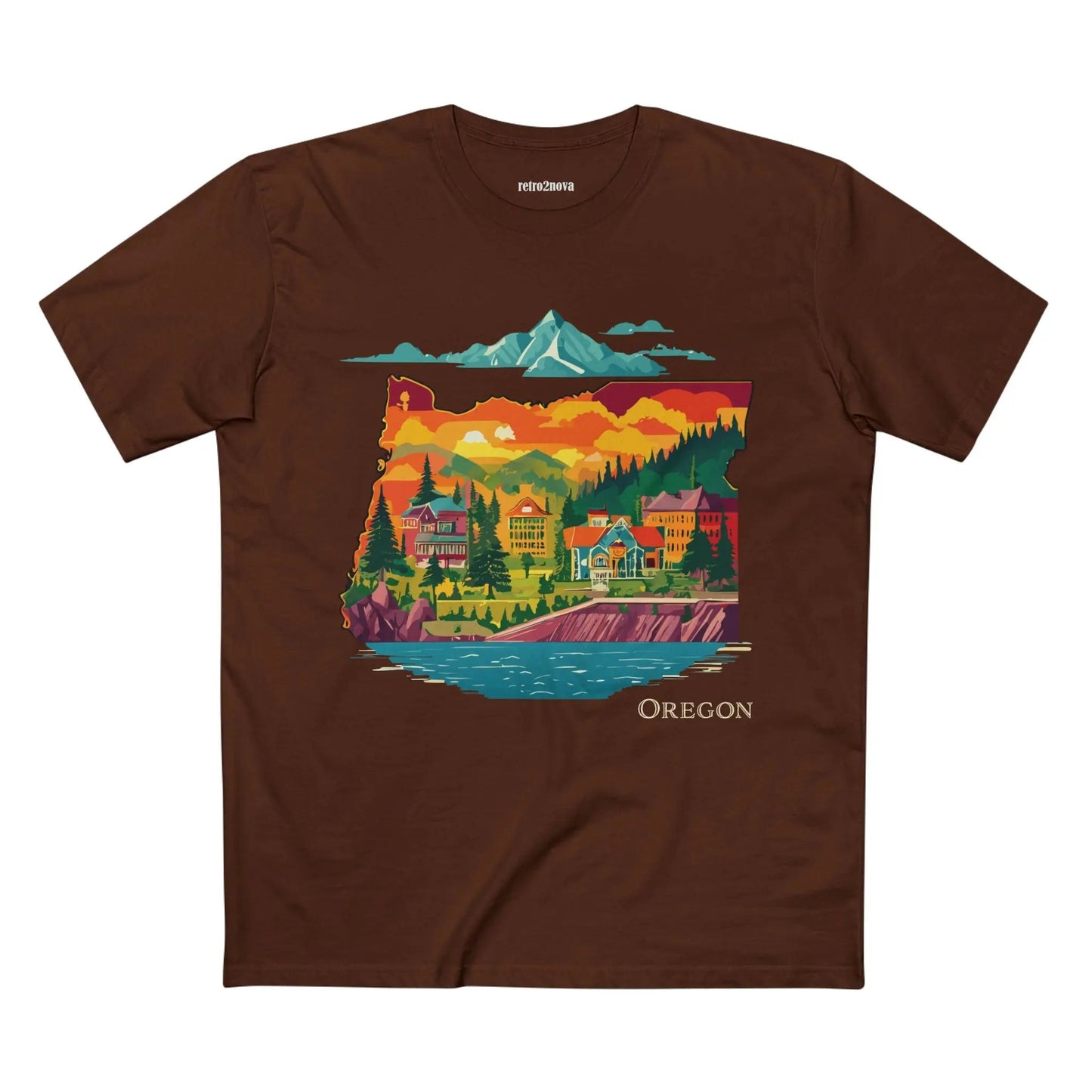 Oregon Shirt Unisex Premium Cotton Staple Tee With Original Art Design Retro2Nova