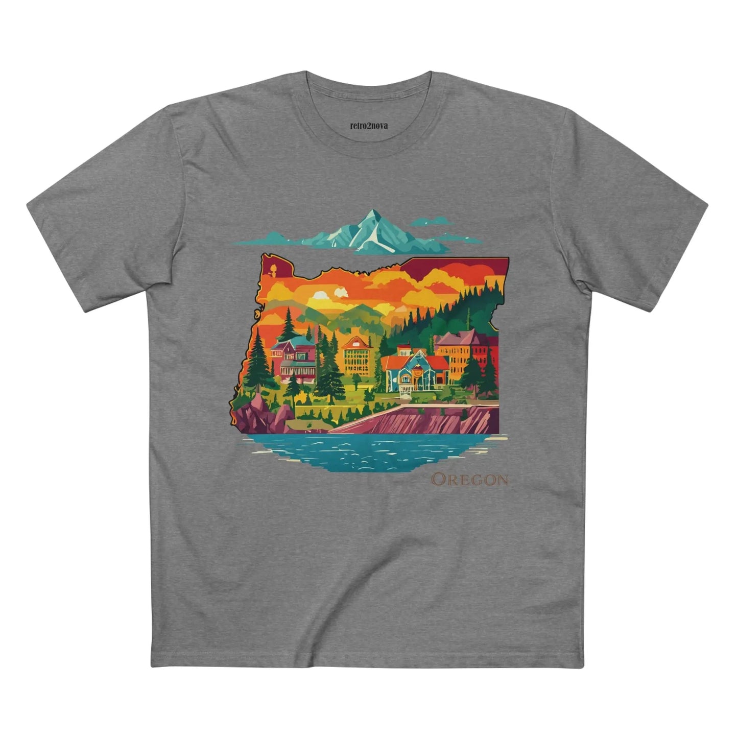 Oregon Shirt Unisex Premium Cotton Staple Tee With Original Art Design Retro2Nova
