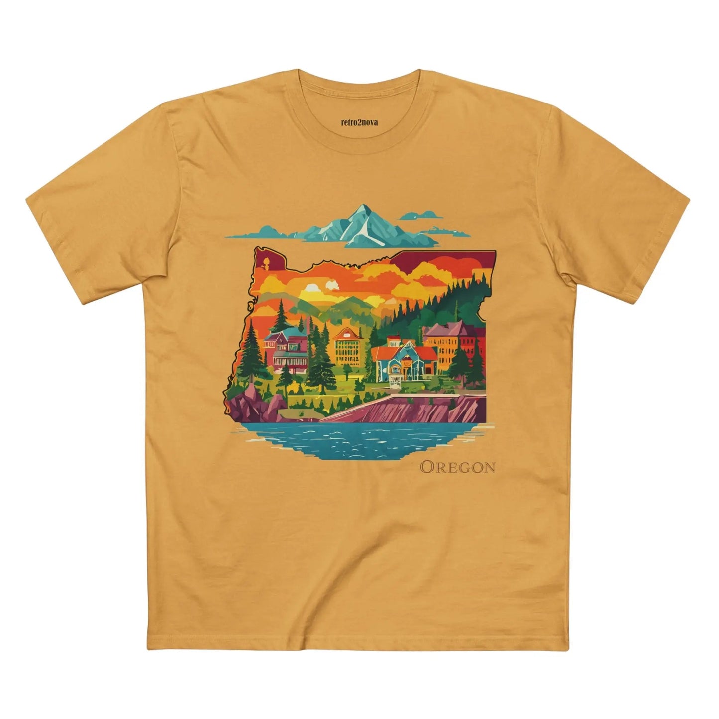 Oregon Shirt Unisex Premium Cotton Staple Tee With Original Art Design Retro2Nova