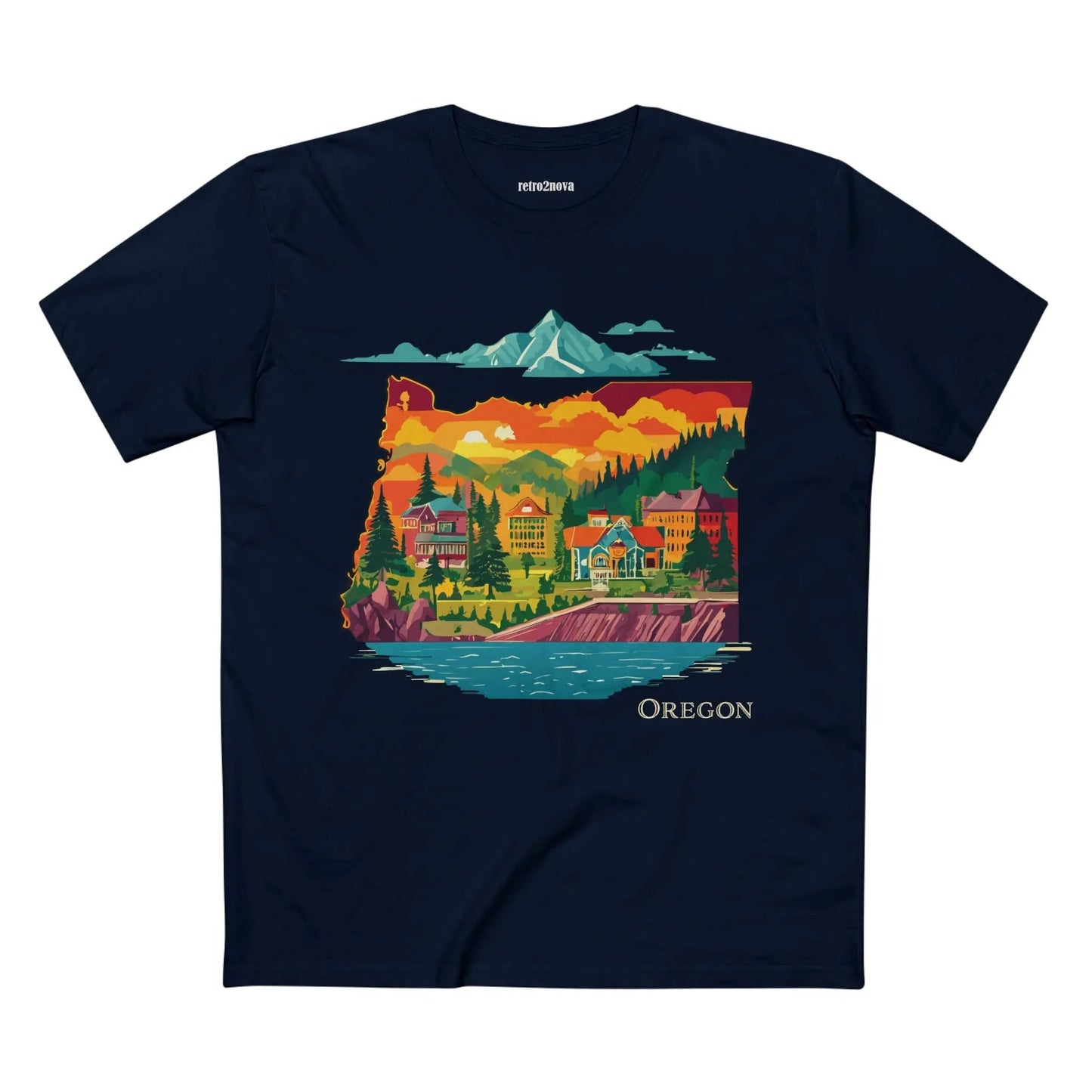 Oregon Shirt Unisex Premium Cotton Staple Tee With Original Art Design Retro2Nova