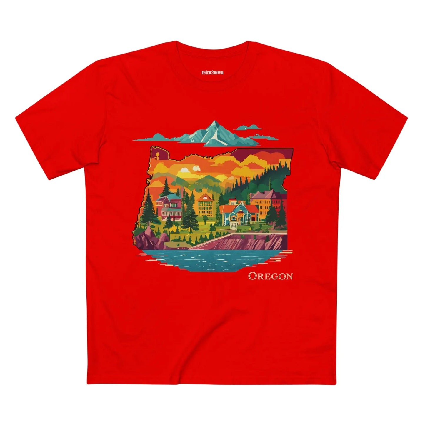 Oregon Shirt Unisex Premium Cotton Staple Tee With Original Art Design Retro2Nova
