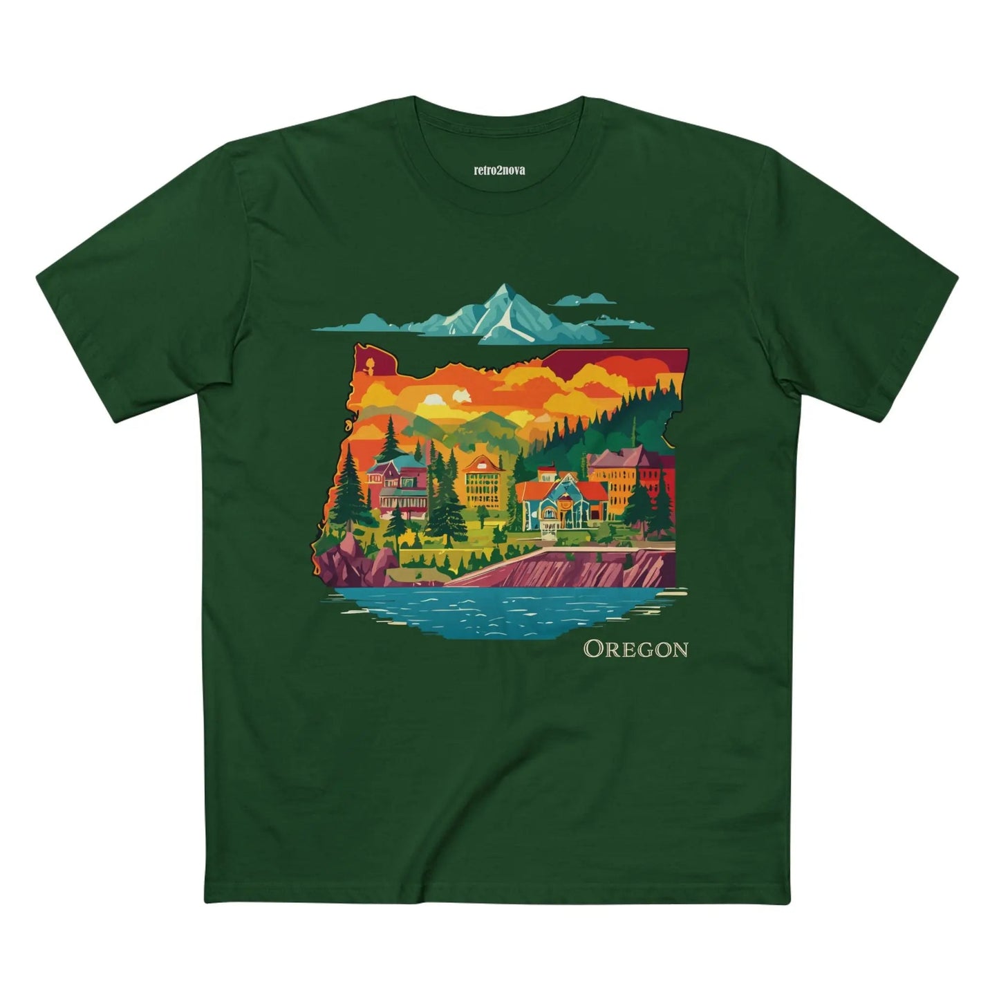 Oregon Shirt Unisex Premium Cotton Staple Tee With Original Art Design Retro2Nova