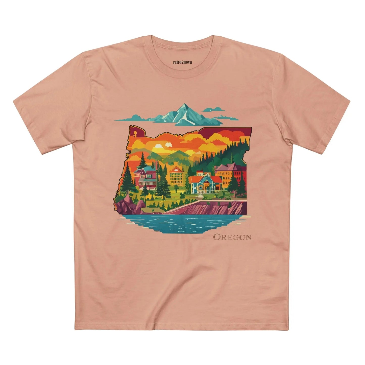 Oregon Shirt Unisex Premium Cotton Staple Tee With Original Art Design Retro2Nova