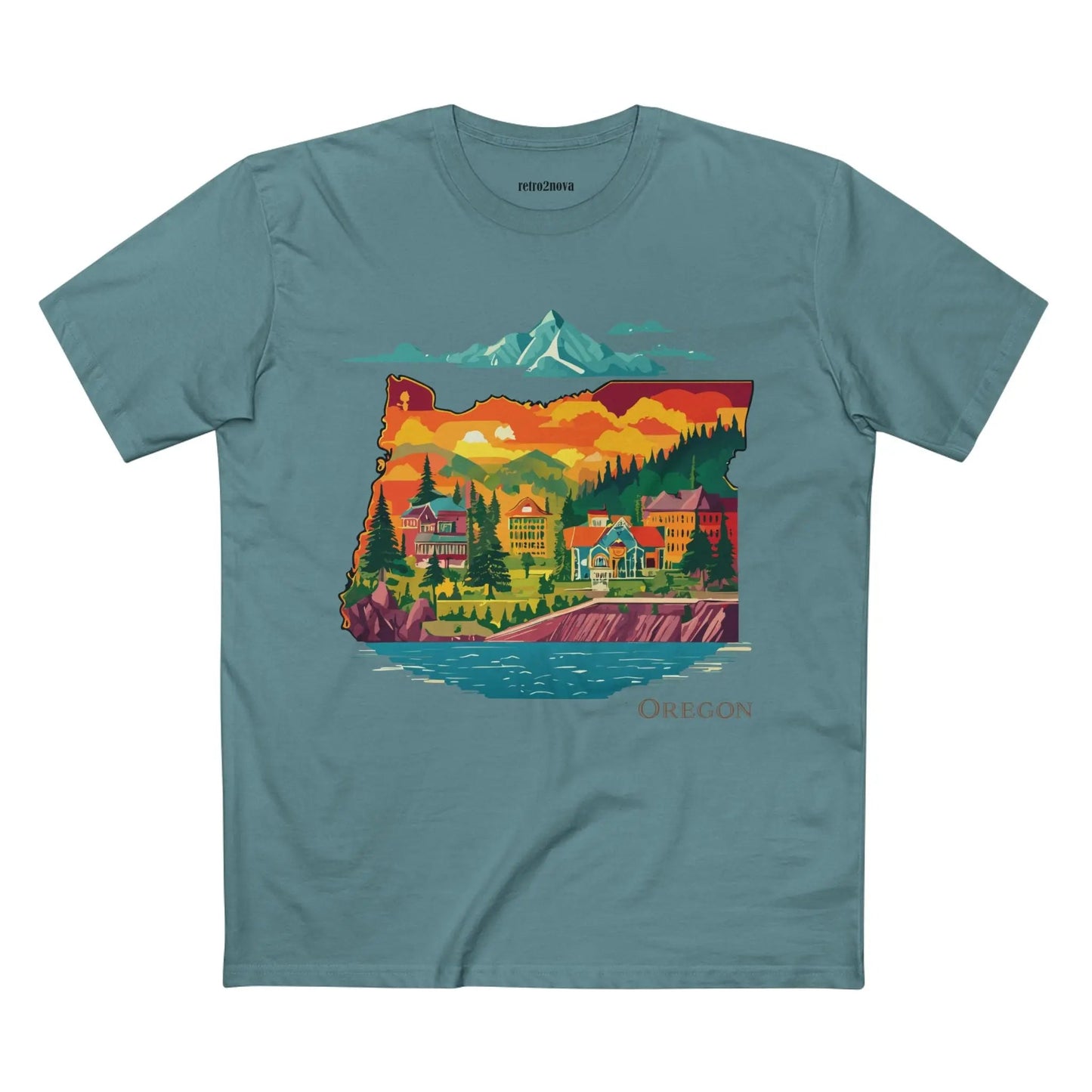 Oregon Shirt Unisex Premium Cotton Staple Tee With Original Art Design Retro2Nova