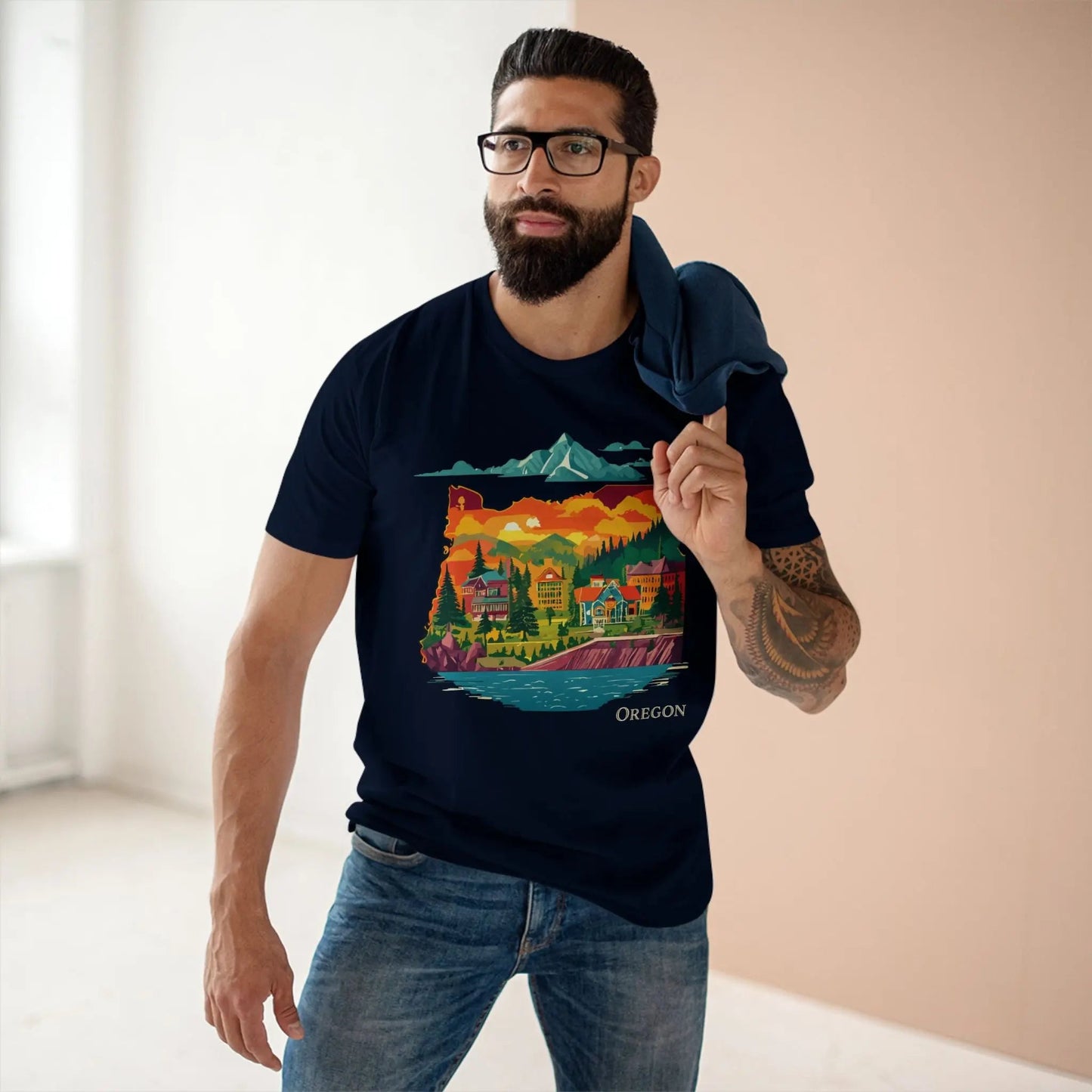Oregon Shirt Unisex Premium Cotton Staple Tee With Original Art Design Retro2Nova