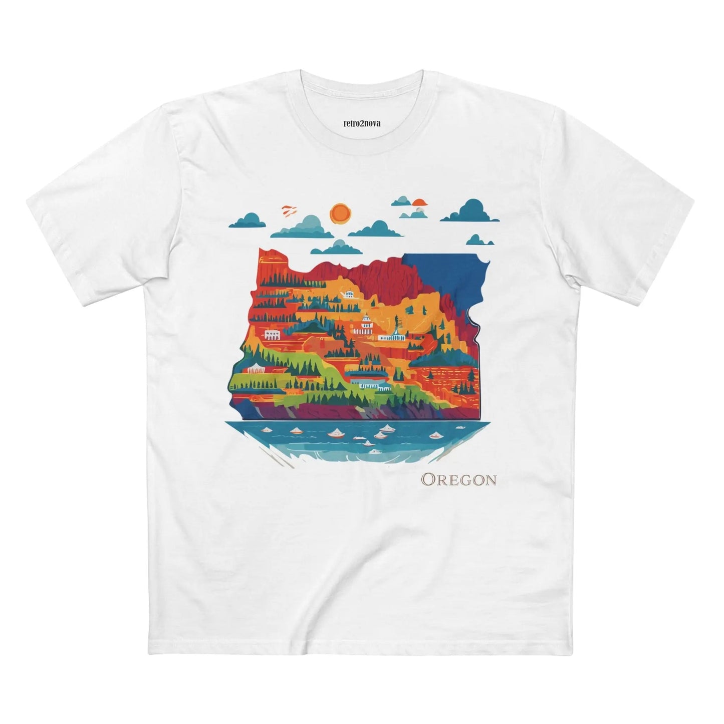 Oregon State Shirt Unisex Premium Cotton Tee With Original Retro Art Design Collection