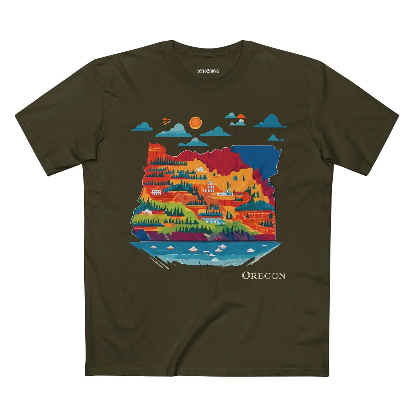 Oregon State Shirt Unisex Premium Cotton Tee With Original Retro Art Design Collection