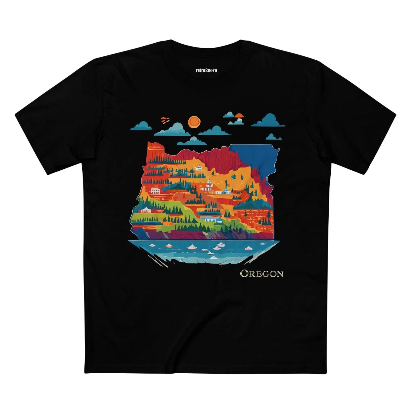Oregon State Shirt Unisex Premium Cotton Tee With Original Retro Art Design Collection