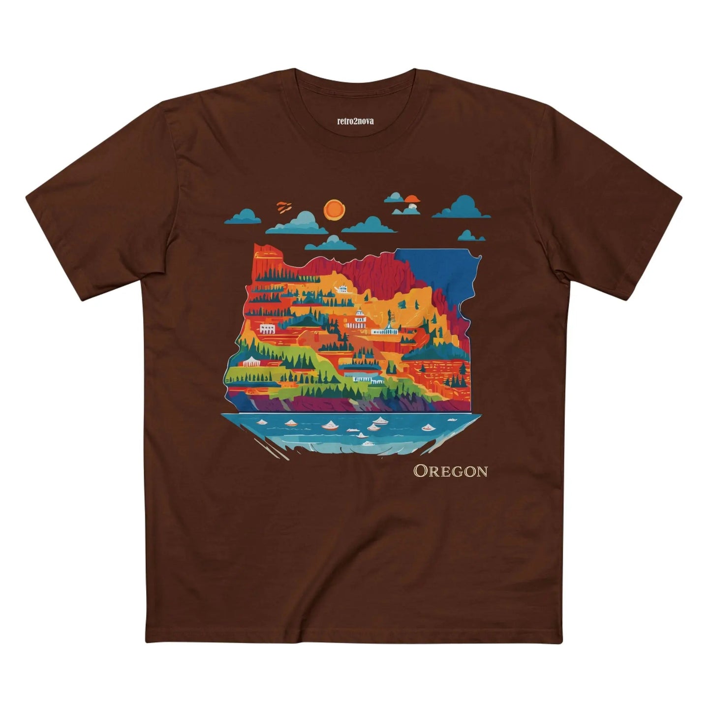Oregon State Shirt Unisex Premium Cotton Tee With Original Retro Art Design Collection