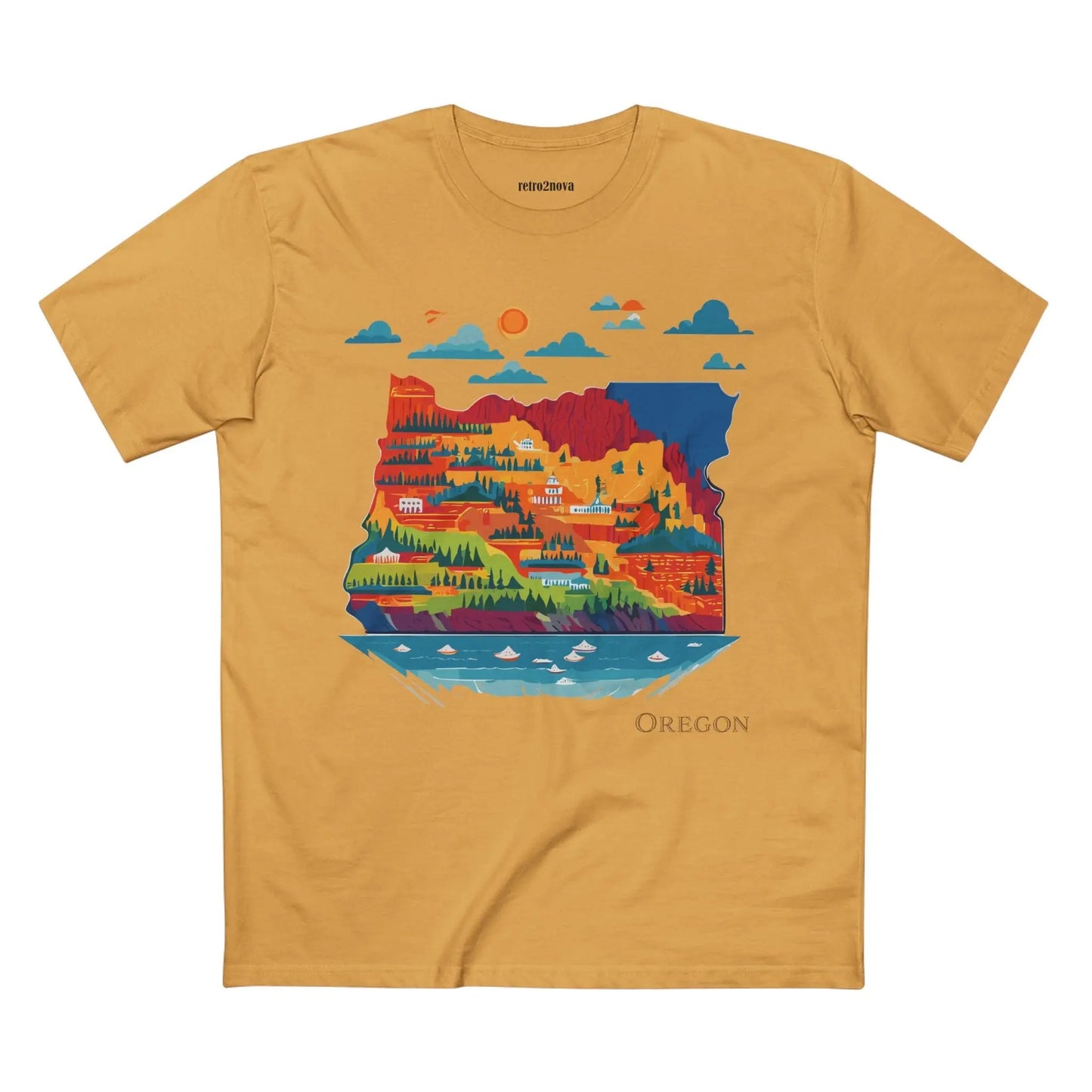 Oregon State Shirt Unisex Premium Cotton Tee With Original Retro Art Design Collection