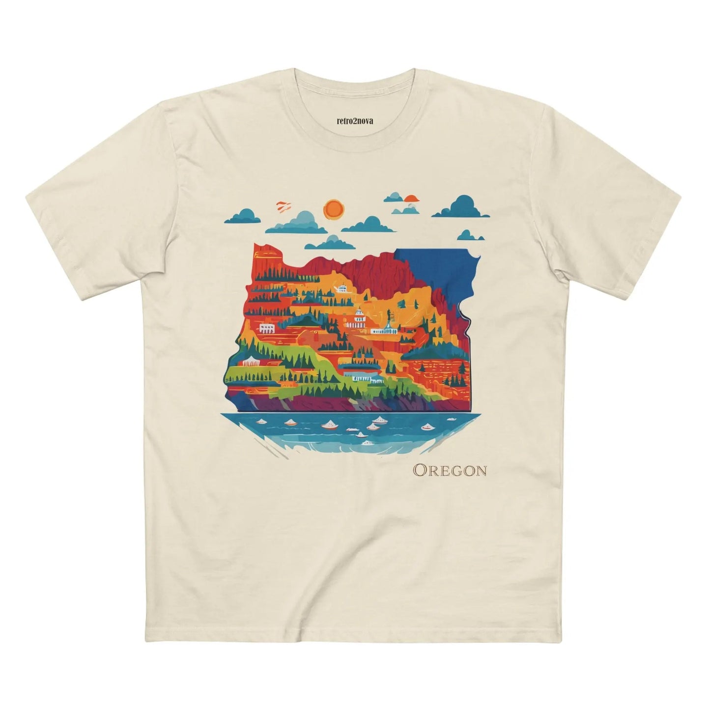 Oregon State Shirt Unisex Premium Cotton Tee With Original Retro Art Design Collection