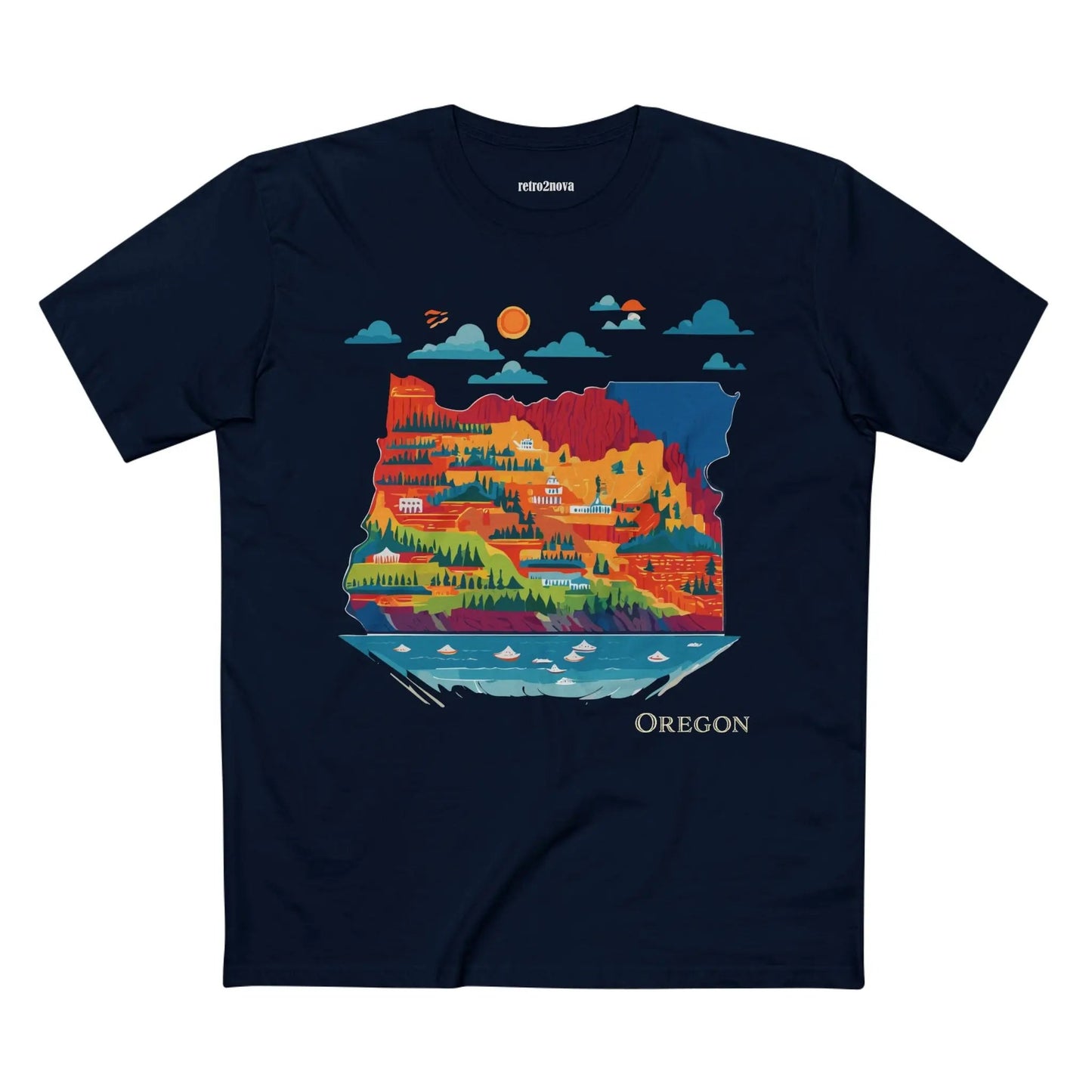 Oregon State Shirt Unisex Premium Cotton Tee With Original Retro Art Design Collection